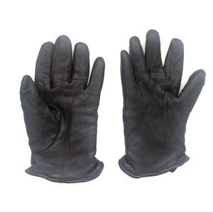 Vintage Elegant Genuine Black Leather Gloves